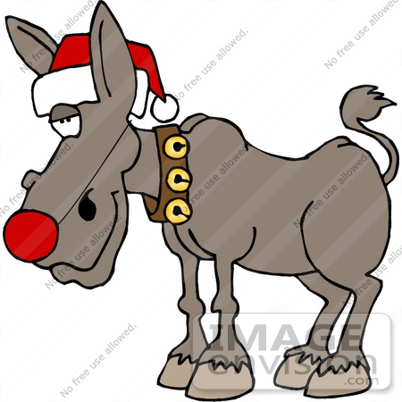 450x450 Christmas Ass, Donkey, Burro Clipart