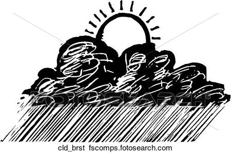 450x299 Clip Art Of Cloud Burst Cld Brst