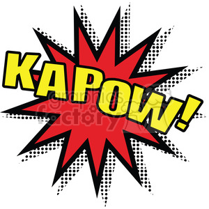 300x300 Royalty Free Kapow Burst Onomatopoeia Clip Art Vector Images
