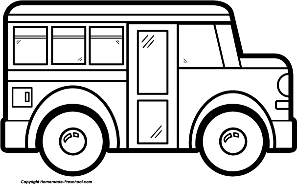 607x378 Free Bus Clipart Black And White Image