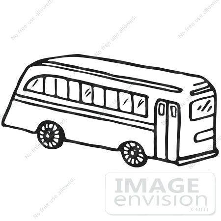 450x450 Clipart School Bus Of A School Bus In Black And White Royalty Free