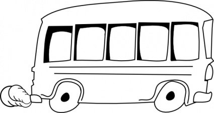 425x225 School Bus Outline, Vector Image