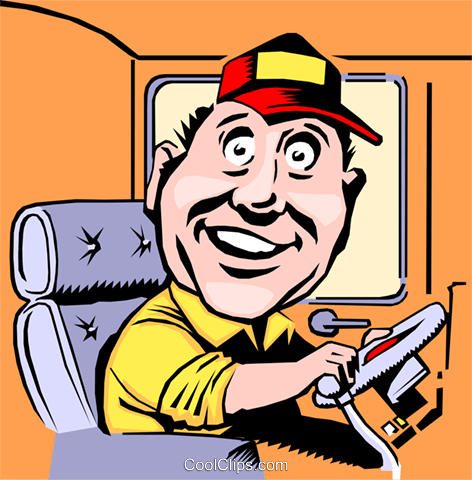 472x480 Cartoon Bus Driver Royalty Free Vector Clip Art Illustration