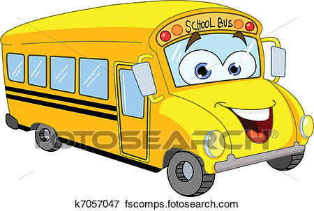 450x303 Clip Art Of Cartoon School Bus K7057047