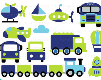 340x270 Transportation Clipart Set Clip Art Graphic Instant Download