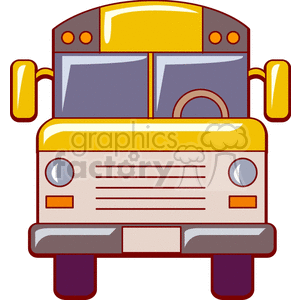 300x300 Royalty Free Front Of A School Bus 138771 Vector Clip Art Image