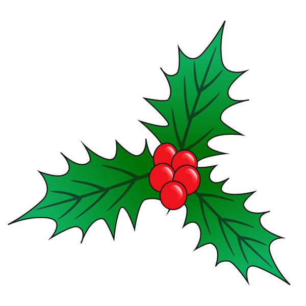 600x600 Holly Bush Christmas Flower Clip Art Merry Christmas Amp Happy New