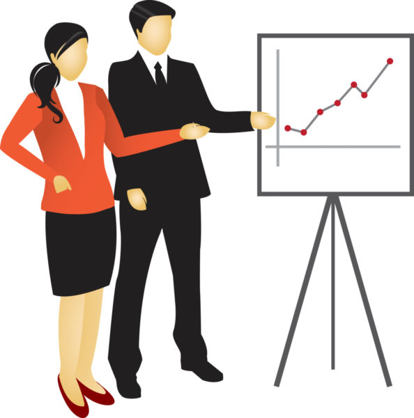 594x600 Vector Image Of Business People Giving Presentation.