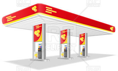 400x240 Car Petrol Filling Station Royalty Free Vector Clip Art Image