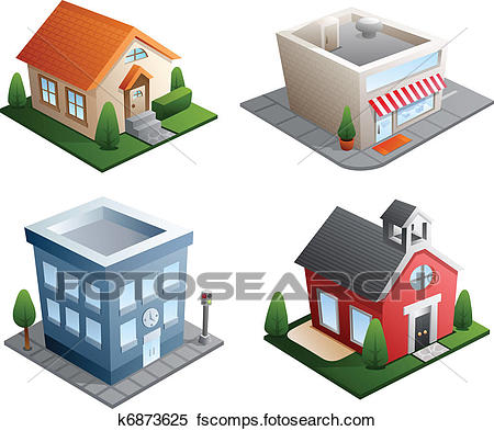 450x393 Commercial Business Building Clip Art Illustrations. 8,889