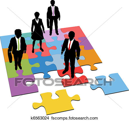 450x422 Clipart Of Business People Solution Management Resources Puzzle