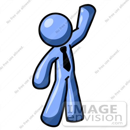 450x450 Clip Art Graphic Of A Blue Guy Character Wearing A Business Tie