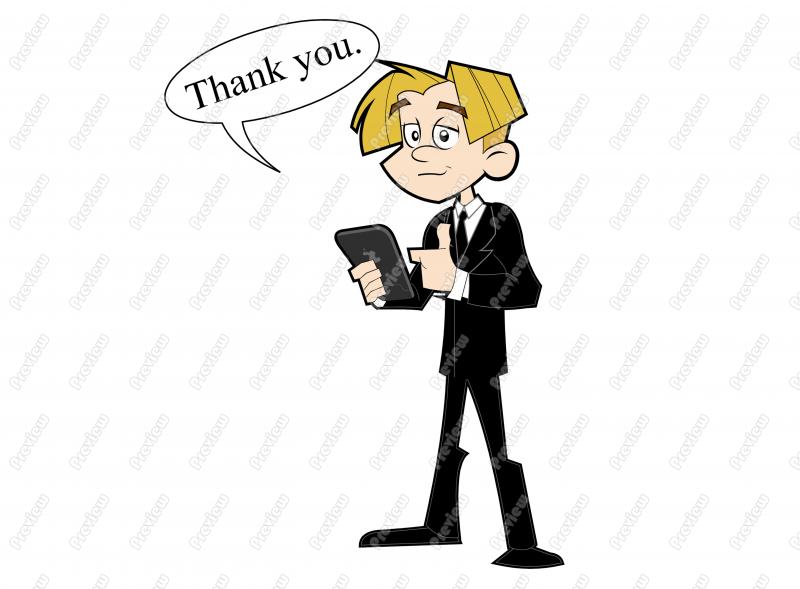 800x589 Thank You Business Guy Character Clip Art