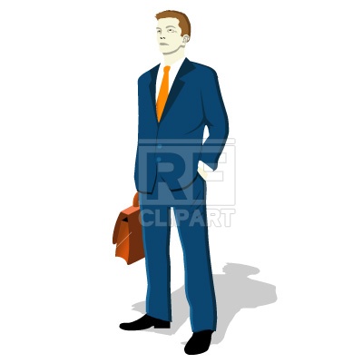 400x400 Businessman With Briefcase Free Vector Clip Art Image