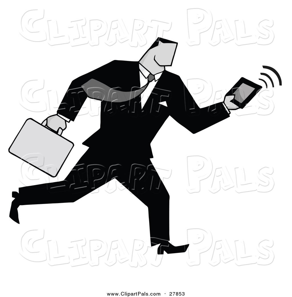 1024x1044 Pal Clipart Of A Businessman Running With A Briefcase And Tablet