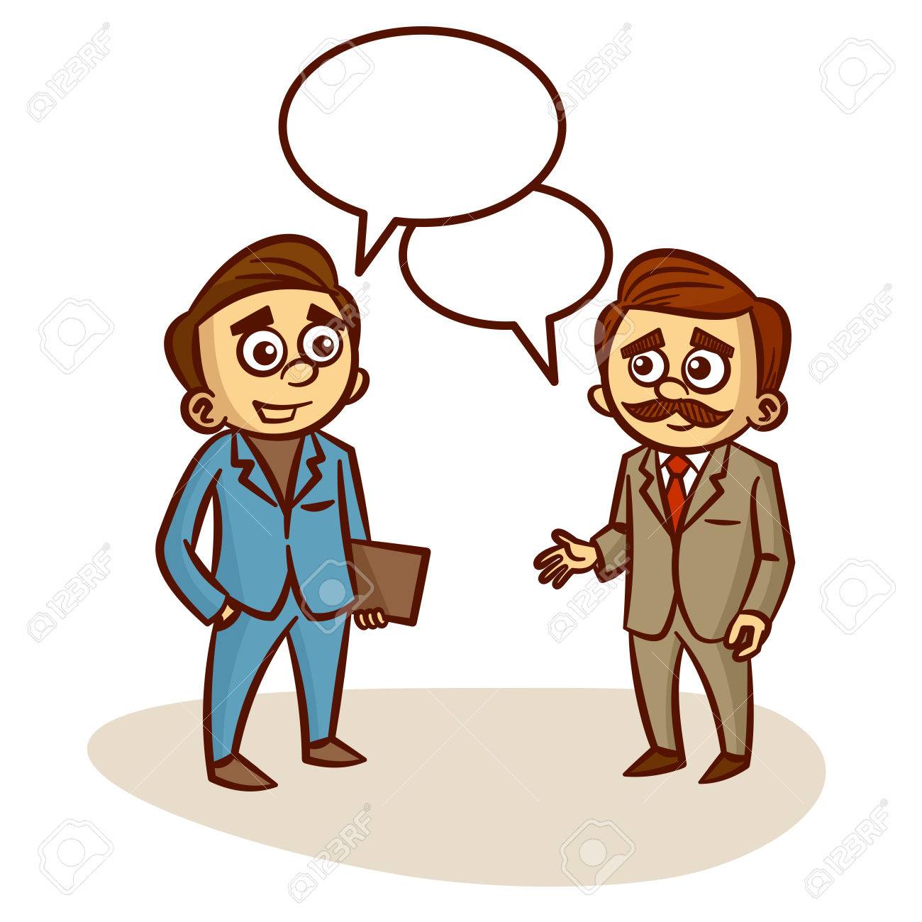1300x1300 Two Businessmen Talking About Business Clipart Royalty Free