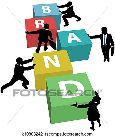 393x470 Clip Art Of Business People Build Company Brand K10803242