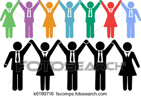 450x309 Clip Art Of Business People Symbols Holding Hands Celebrate