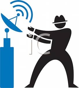 272x300 Art Image A Businessman's Silhouette Standing By A Satellite