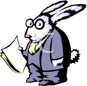 300x297 Rabbit In A Business Suit Clip Art Image