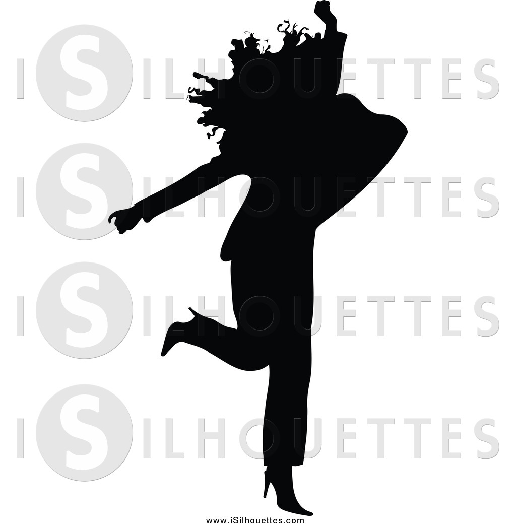 1024x1044 Clipart Of A Black Silhouetted Businesswoman Jumping By Andresr