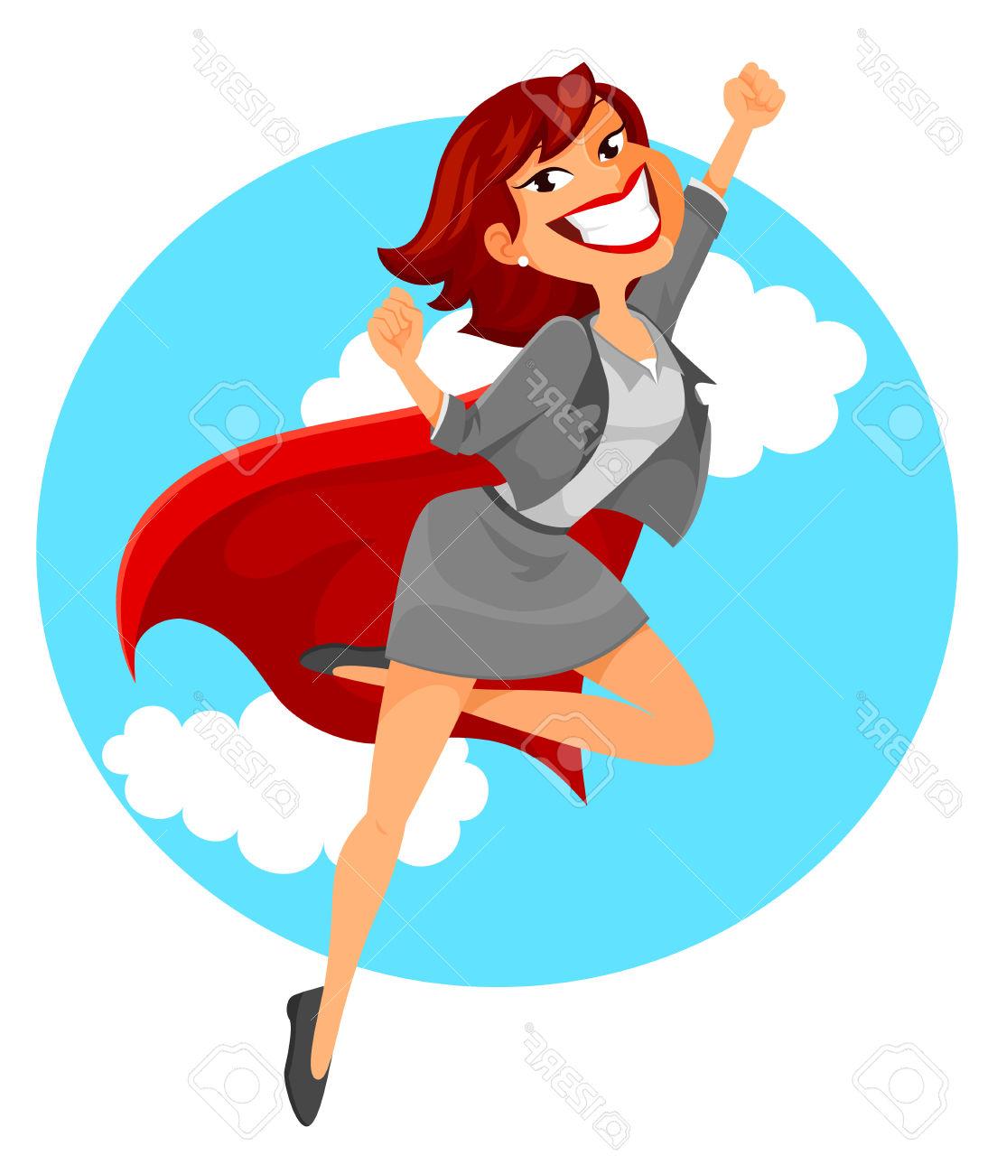 1104x1300 Best Hd Business Woman With Superhero Cape Flying In The Sky Stock