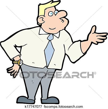 450x455 Clip Art Of Cartoon Businessman Asking Question K17747077