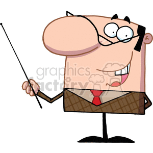 300x300 Royalty Free A Cartoon Character Business Man Holding A Pointer