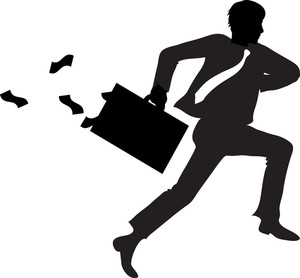 300x278 Running Businessman Clipart