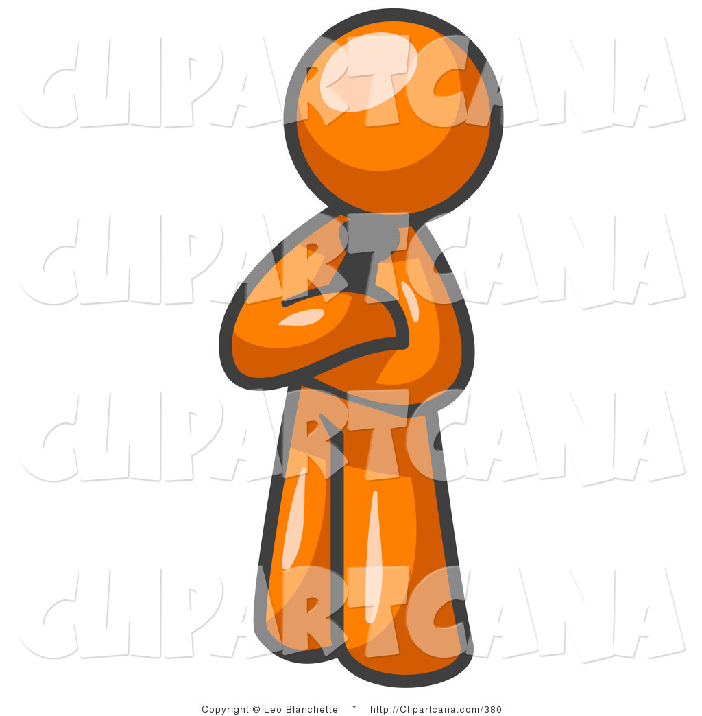 1024x1044 Vector Clip Art Of A Proud Orange Businessman Standing With His