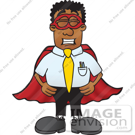 450x450 Clip Art Graphic Of A Geeky African American Businessman Cartoon