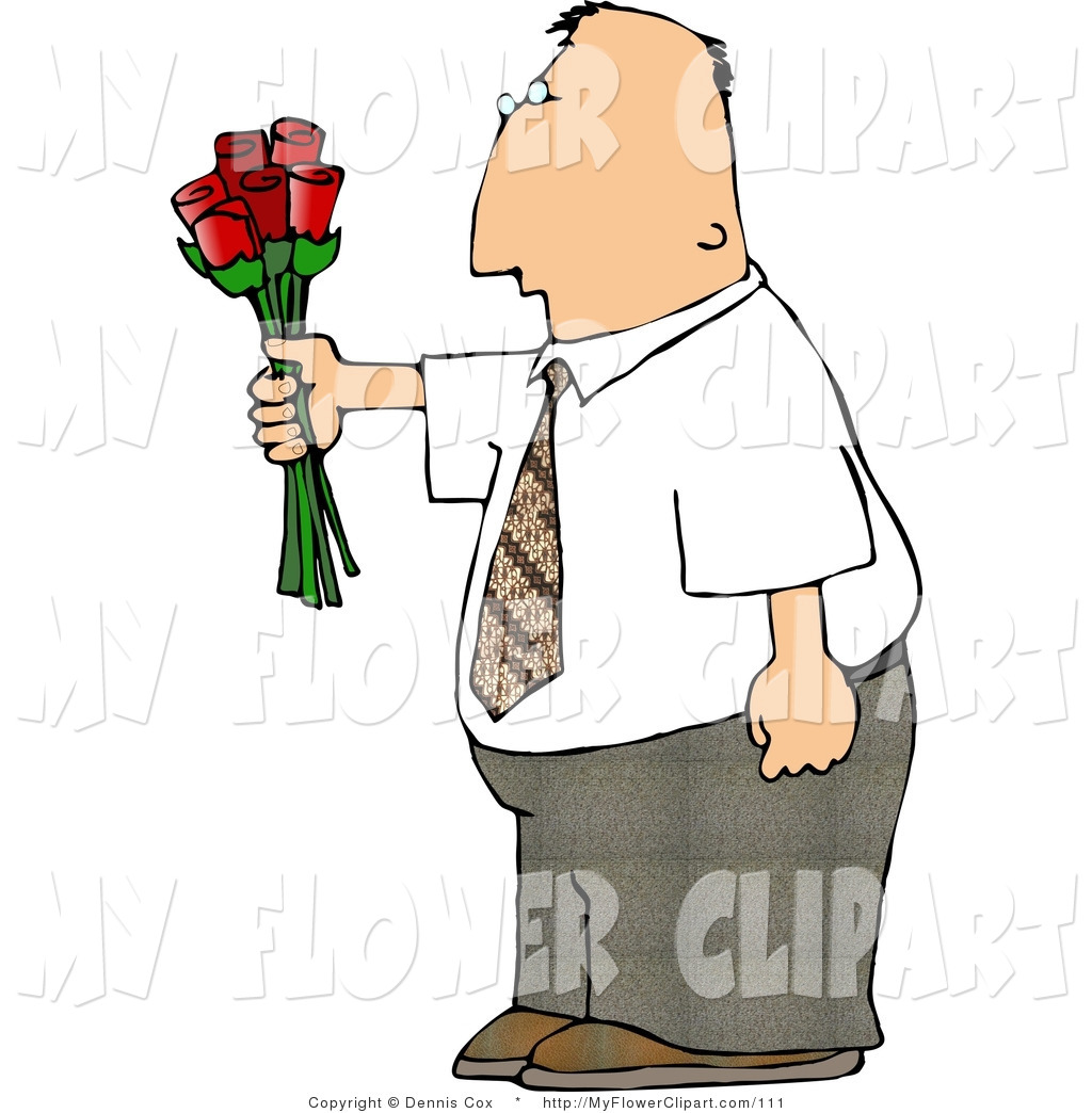 1024x1044 Clip Art Of A Businessman Giving Flowers By Djart