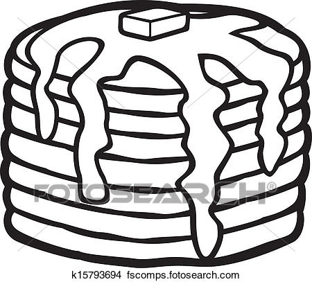 450x407 Clipart Of Pancakes With Butter And Syrup K15793694