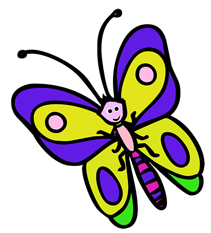 427x472 Butterflies Cartoon Clipart