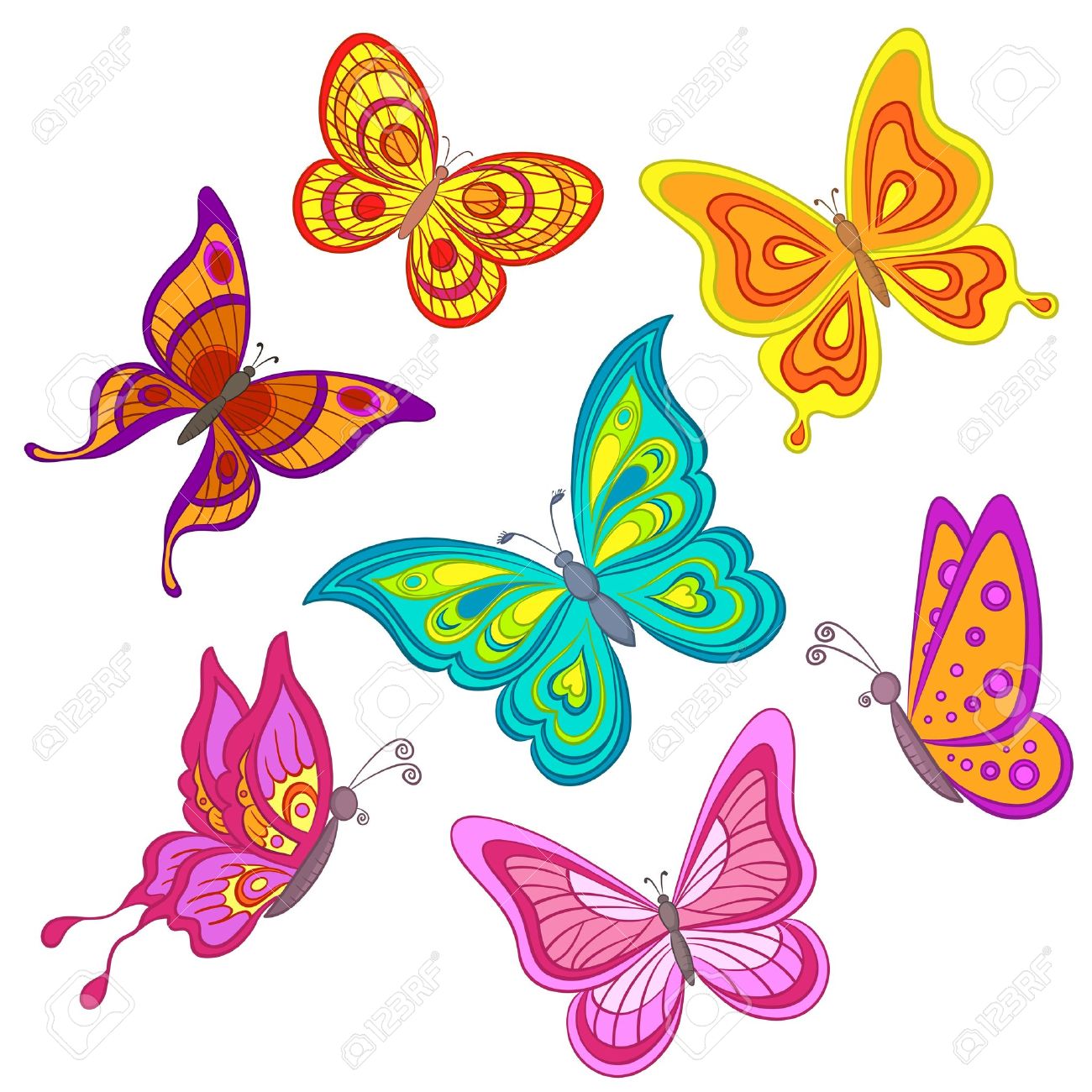 1300x1300 Butterfly Cartoon Clipart