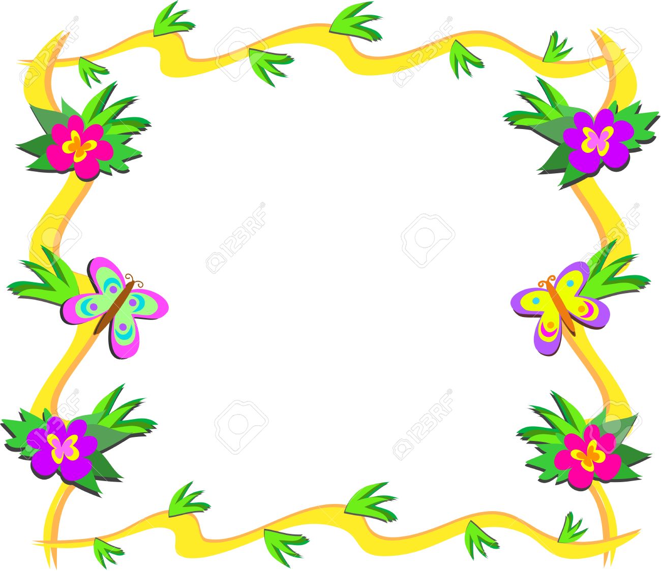 1300x1124 Flowers And Butterflies Clipart Collection