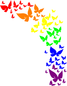 230x297 Rainbow Butterfly Clip Art