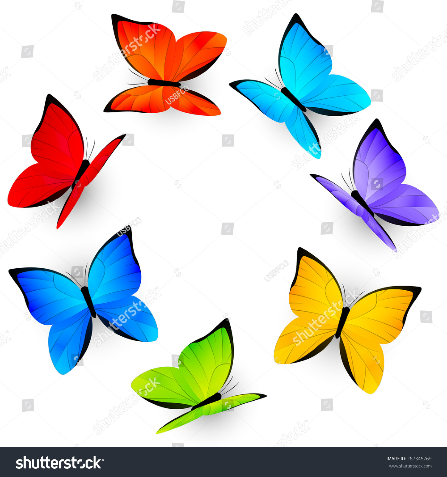 1500x1600 Rainbow Butterfly Clipart Borders Vector