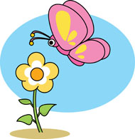 190x195 Butterfly And Flower Clipart