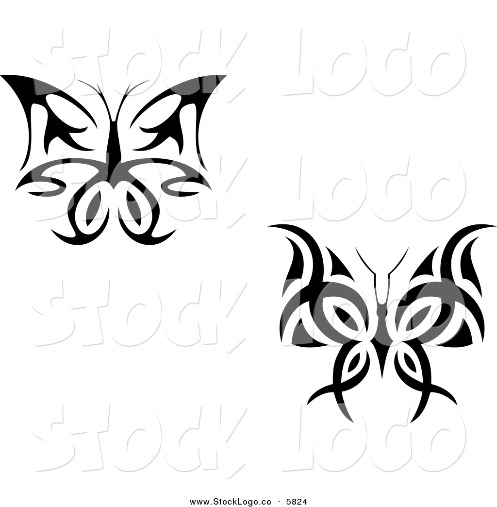 1024x1044 Vector Clipart Of Black And White Butterfly Logos By Vector