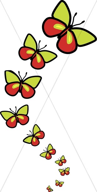 309x612 Row Of Cute Butterflies Butterfly Clipart