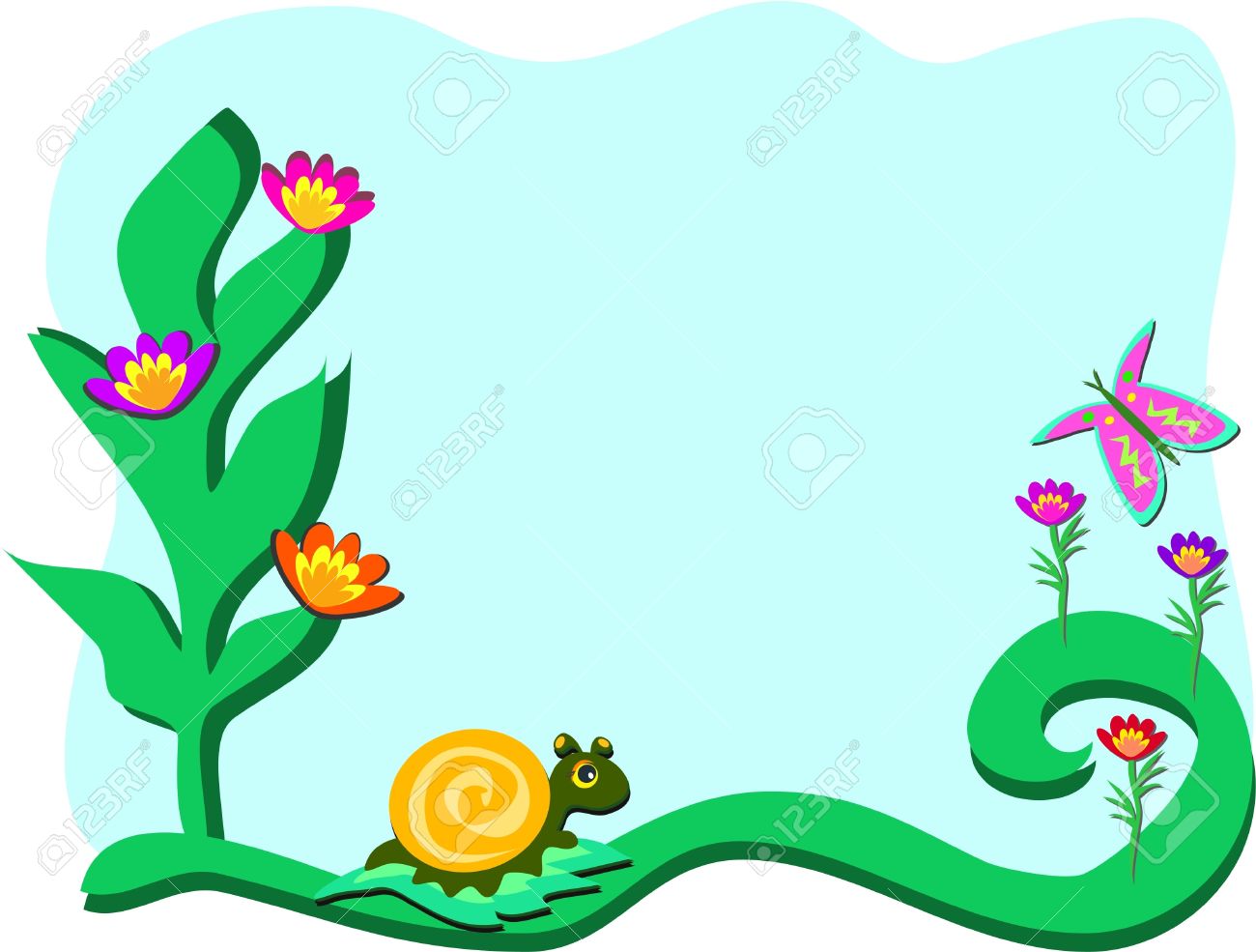 1300x985 Snail Clipart Border
