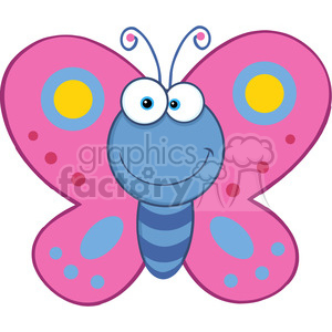 300x300 Royalty Free 5613 Royalty Free Clip Art Smiling Butterfly Cartoon