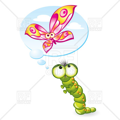 400x400 Caterpillar Wants To Become A Butterfly Royalty Free Vector Clip