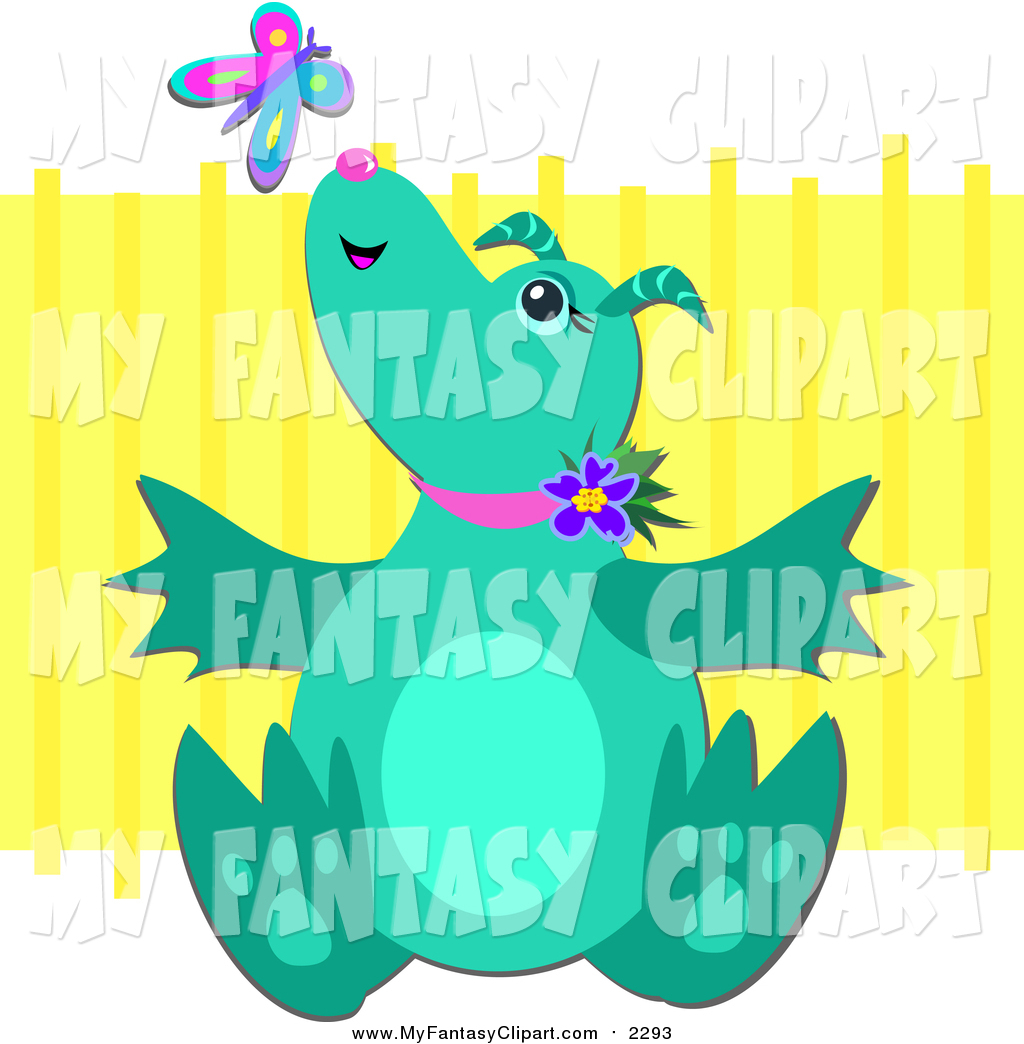 1024x1044 Clip Art Of A Dragon Watching A Butterfly By Bpearth