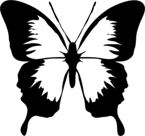 299x279 Black And White Butterfly Clip Art