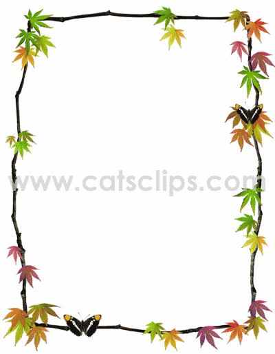 400x514 Japanese Maple Butterfly Animated Gif Border