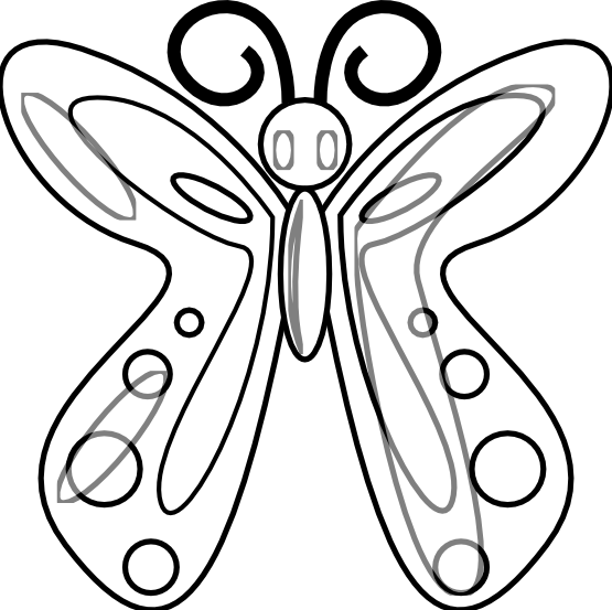 555x553 Butterfly Black And White Black And White Butterfly Outline