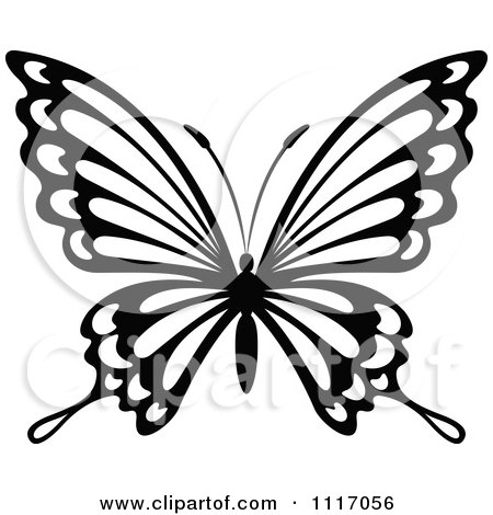 450x470 Royalty Free (Rf) Black And White Butterfly Clipart, Illustrations