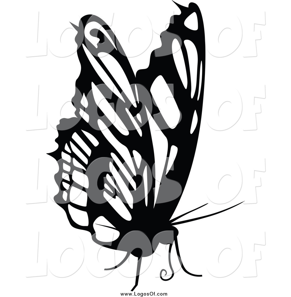1024x1044 Vector Clipart Of A Black And White Butterfly Logo By Dero